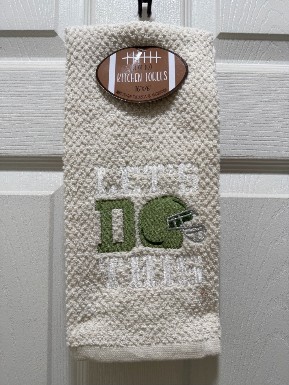 'Lets Do This' Embroidered Football, tailgating theme 2pack Kitchen Towel